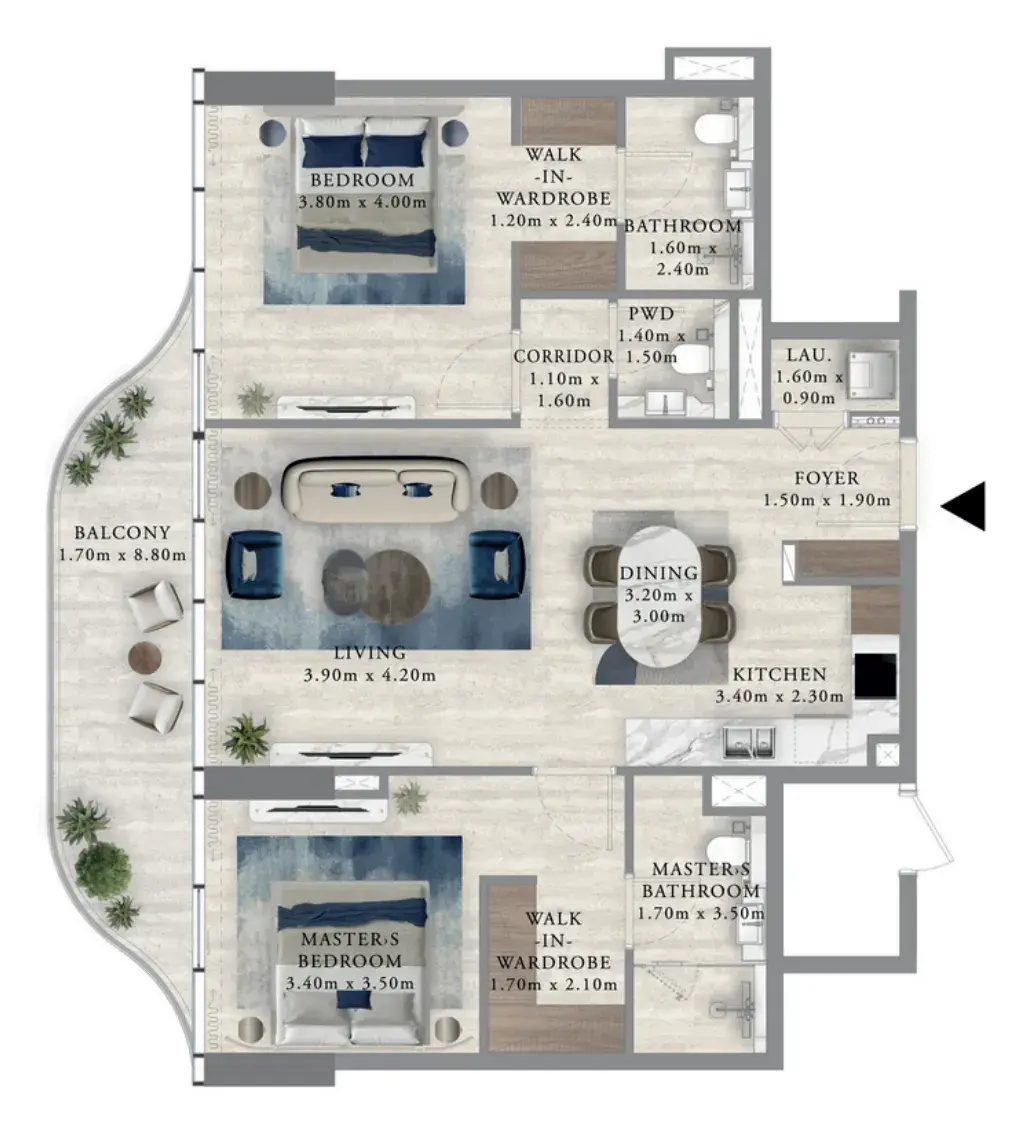 2 Bedrooms apartments - Royal Yacht Club Residence