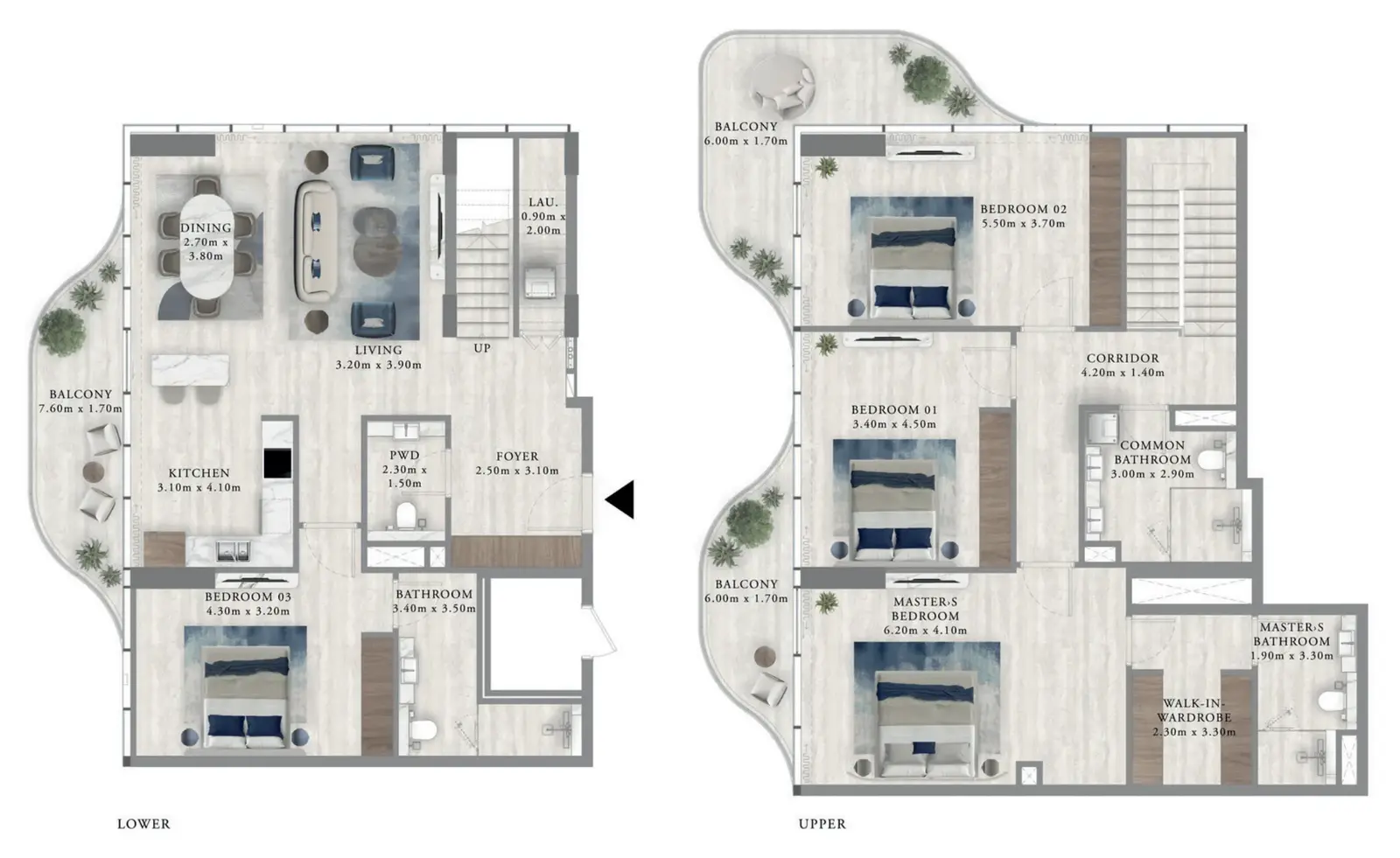 4 Bedrooms duplex - Royal Yacht Club Residence