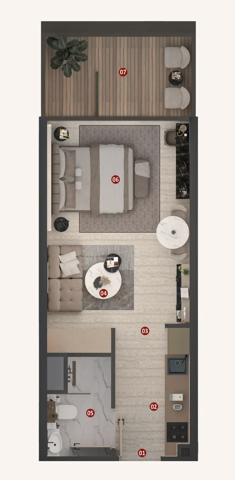 Studio apartments - Izel by Zoya floor plan