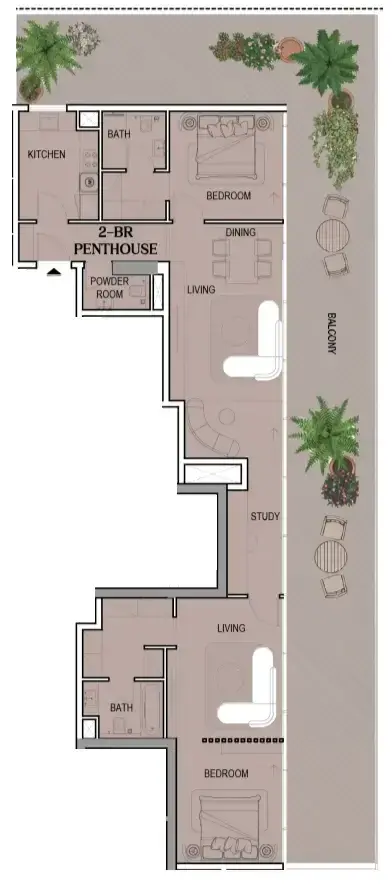2 Bedrooms penthouse - Tresora by Wadan
