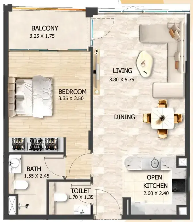 1 Bedroom apartments - Crystal Tower by VHS