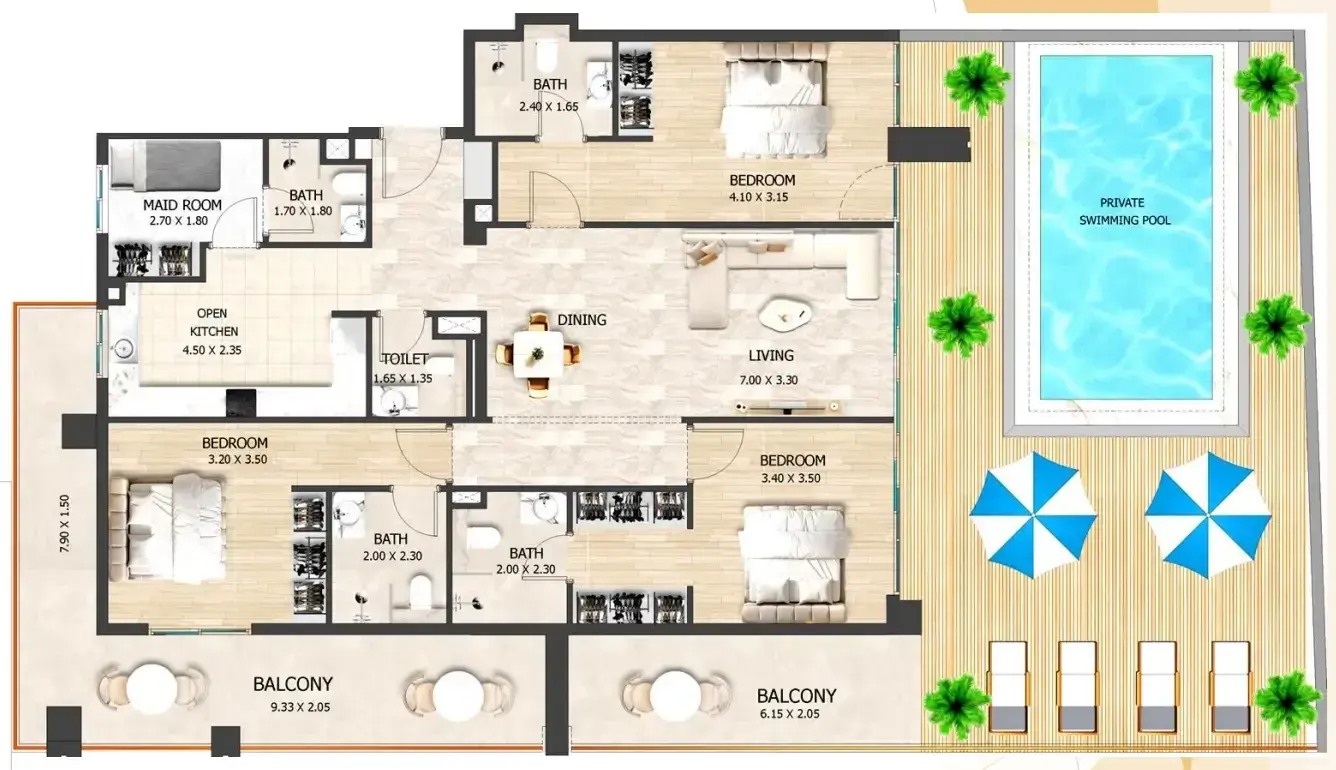 3.5 bedrooms apartments - Crystal Tower by VHS
