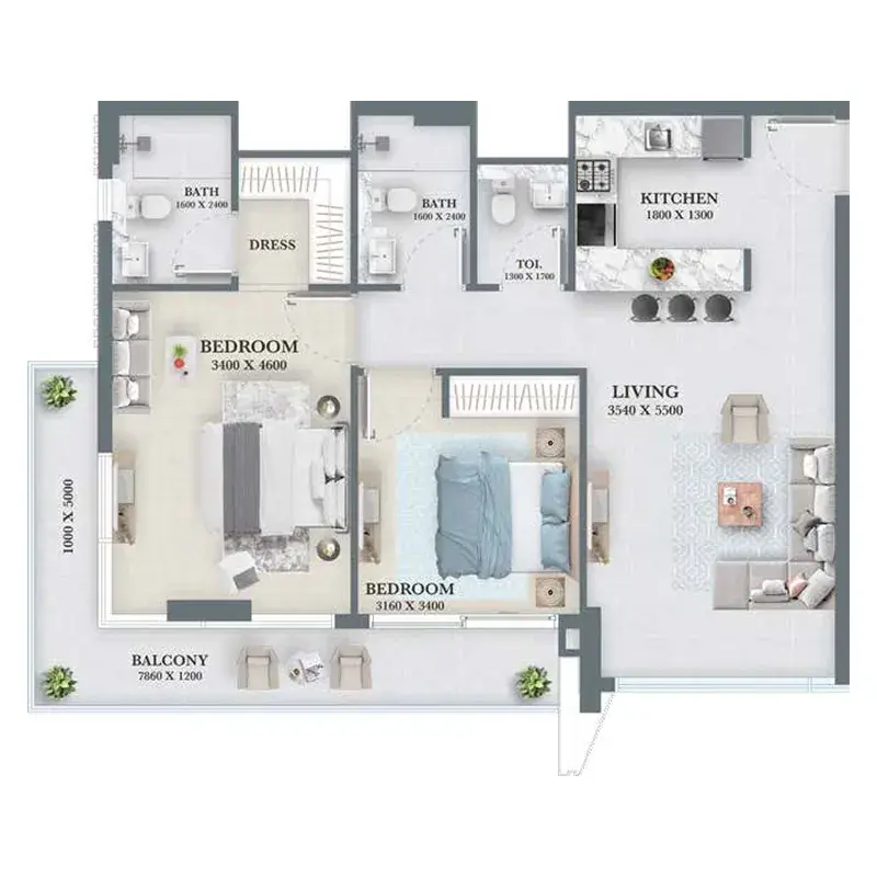 2 Bedrooms apartments - Aum 99 Residences