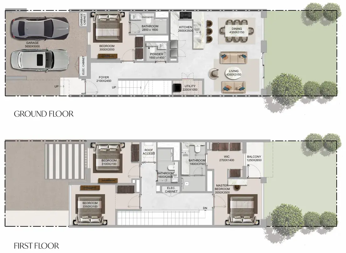 4 Bedrooms villa - The Brooks at Sobha Sanctuary floor plan