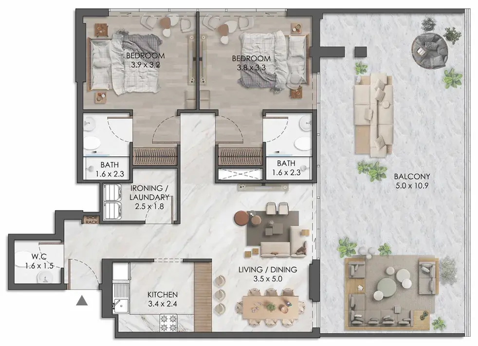 2 Bedrooms apartments - Almaara Residences