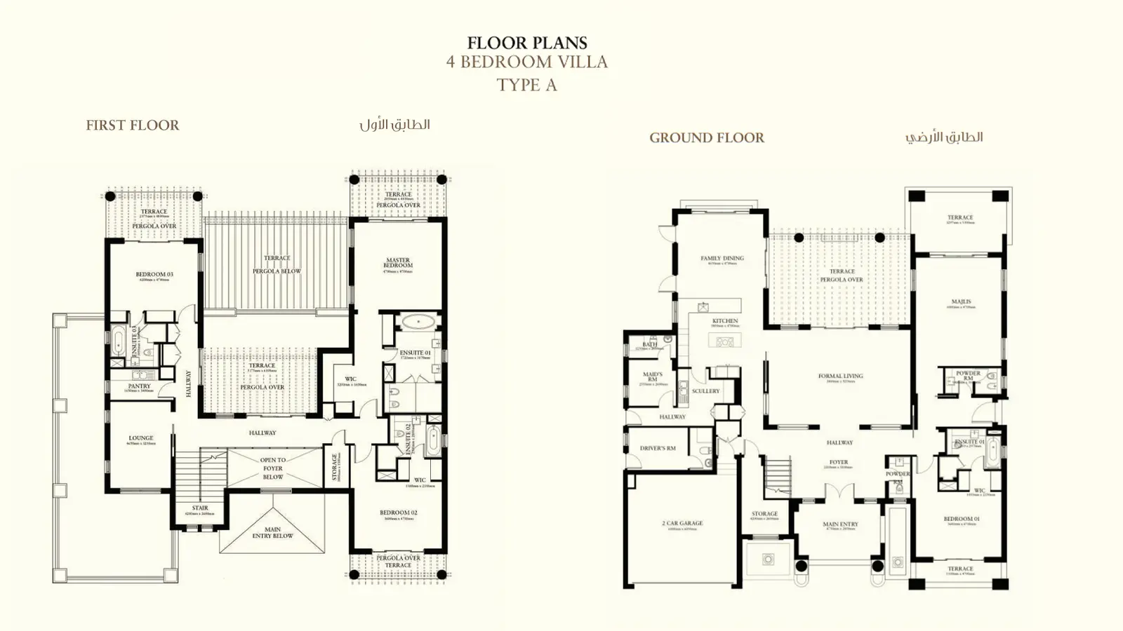 4 Bedroom Villa floor plan