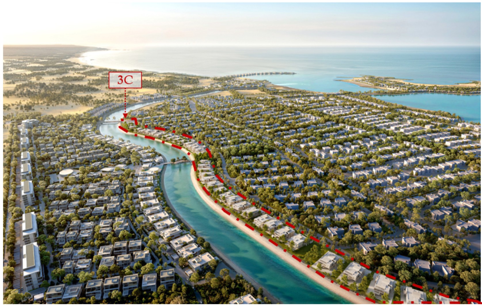 Qasr Al Jurf 3C waterfront residential plots along the canal
