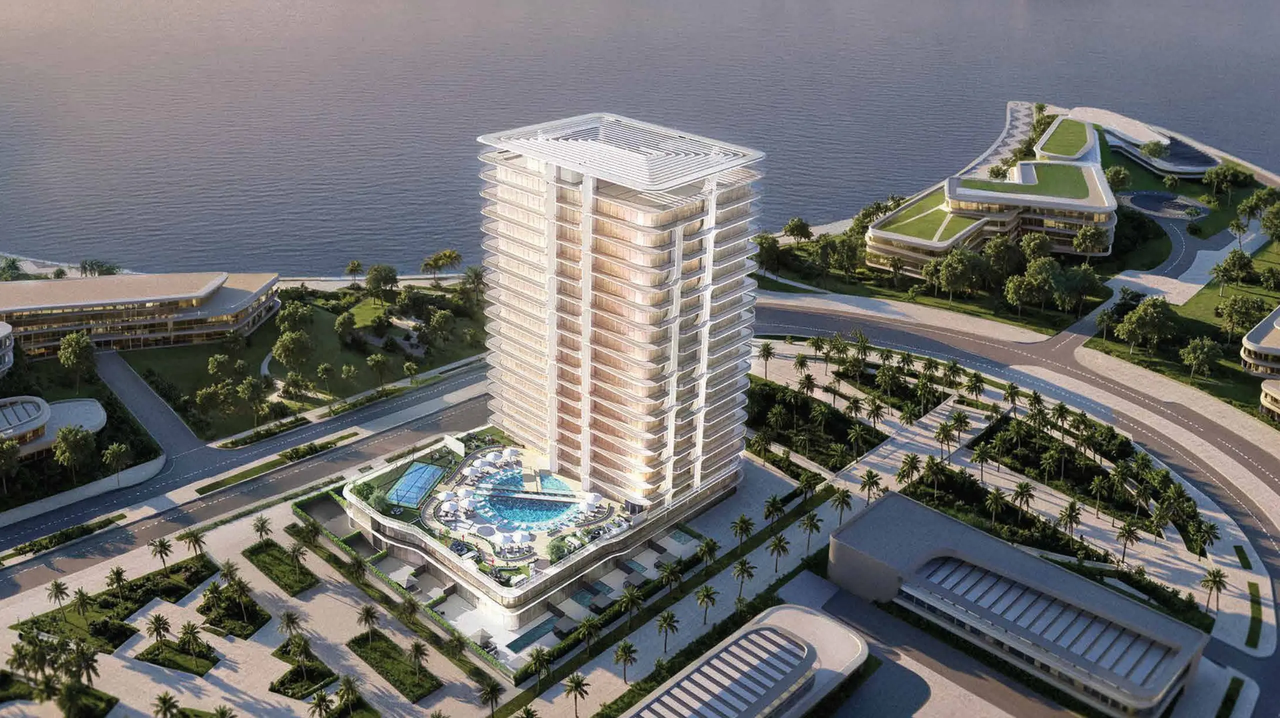 Layout of STELLAR by ELIE SAAB in Yas Island, Abu Dhabi, highlighting the premium residential tower with its 2 basement levels, podium, 17 storey elevation, and rooftop amenities.