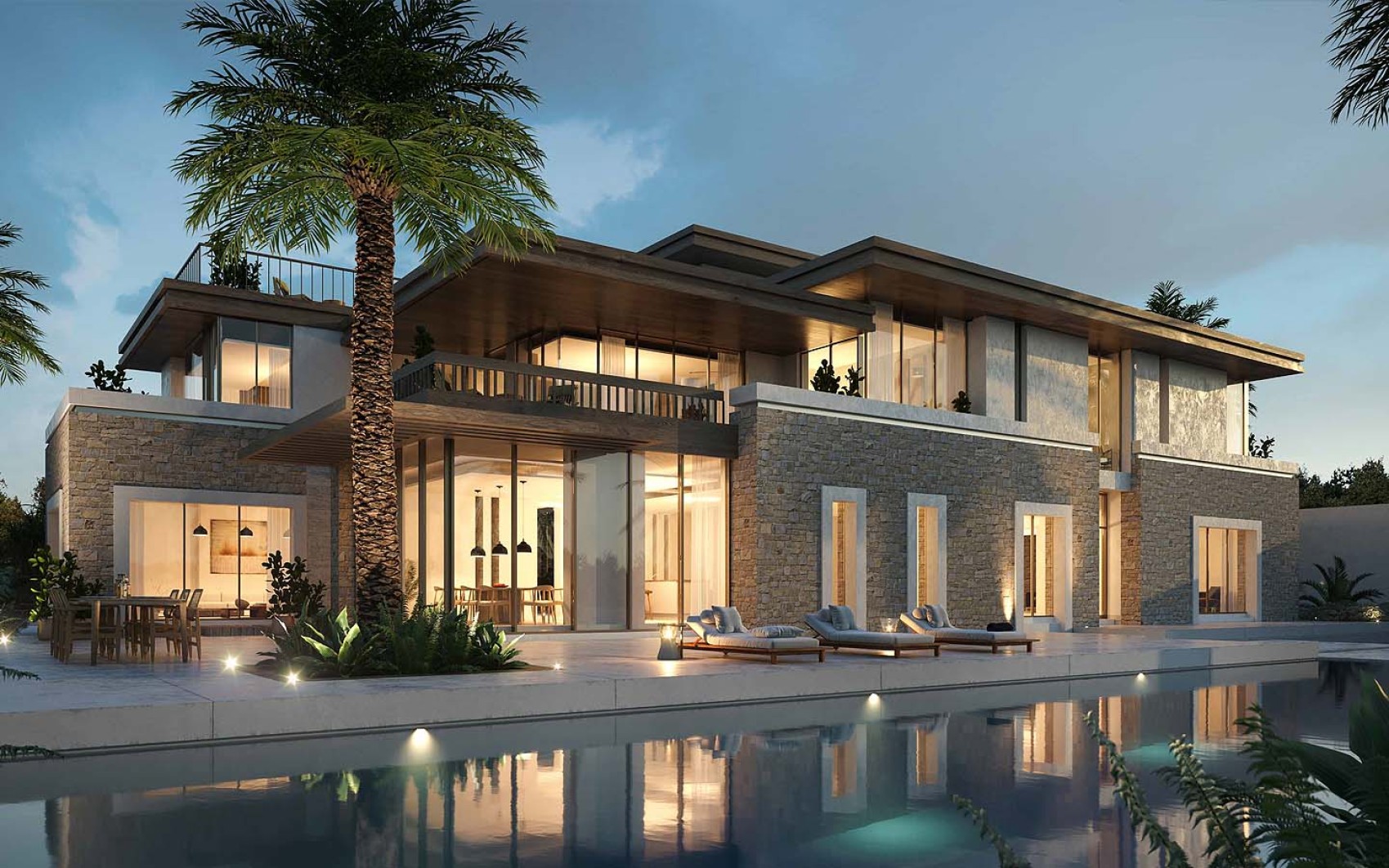 Aerial view of Al Jurf Gardens villas and community amenities in Abu Dhabi.