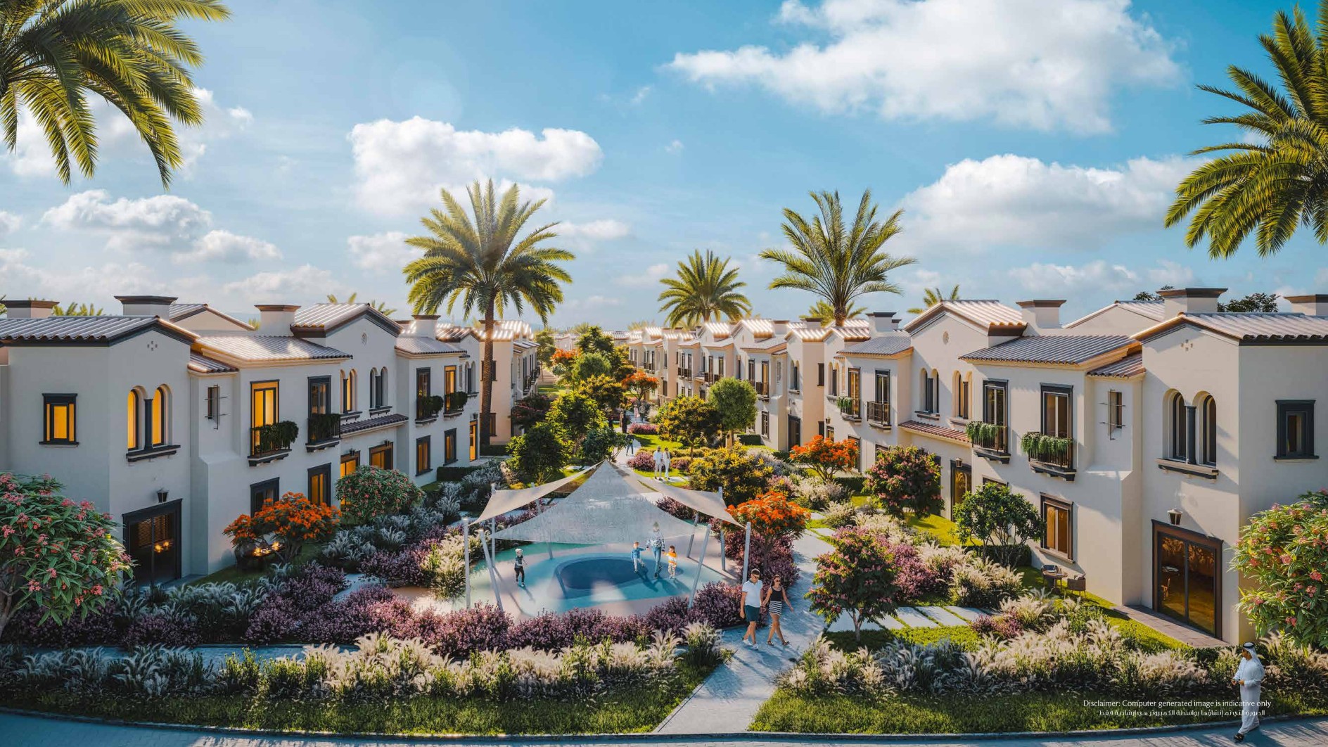 Bloom Living villas and apartments beside a lake in Zayed City, Abu Dhabi