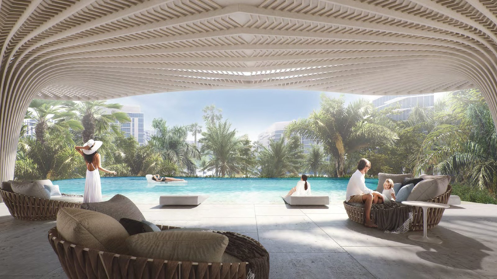 Mamsha Palm Saadiyat Island 360 experience image with beachfront apartments and cultural district lifestyle.