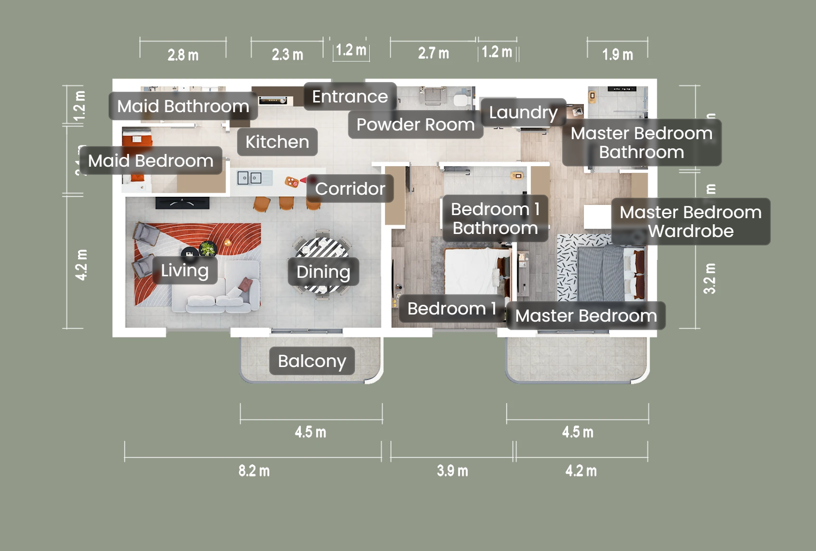 Yas Living 2 Bedroom Virtual Tour